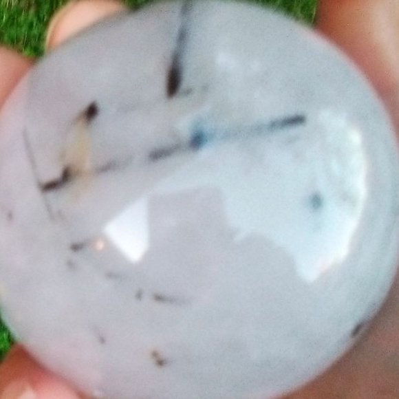 Black Tourmaline sphere w stand - Picture 2 of 2